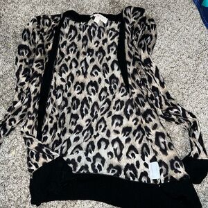 Tory Burch XS leopard cardigan